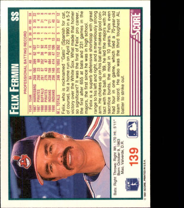1991 Score Baseball Card Pick 1-249 - Picture 277 of 497
