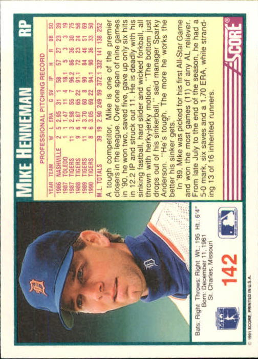 1991 Score Baseball Card Pick 1-249 - Picture 283 of 497