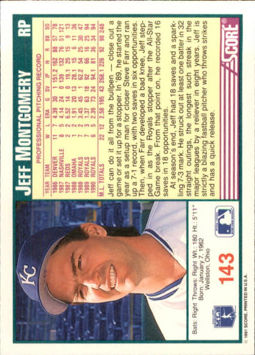 1991 Score Baseball Card Pick 1-249 - Picture 285 of 497