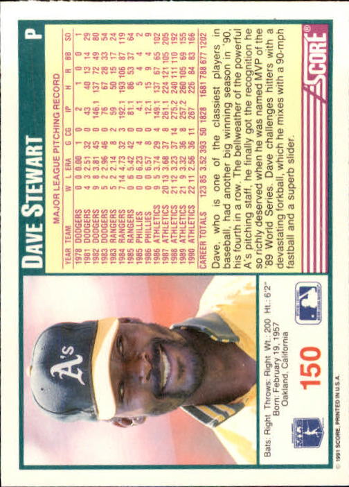 1991 Score Baseball Card Pick 1-249 - Picture 299 of 497