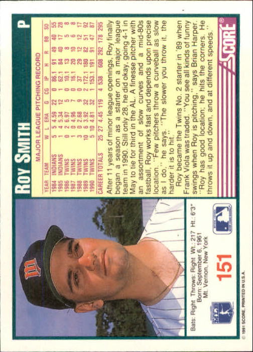 1991 Score Baseball Card Pick 1-249 - Picture 301 of 497