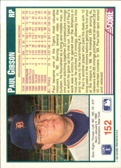 1991 Score Baseball Card Pick 1-249 - Picture 303 of 497