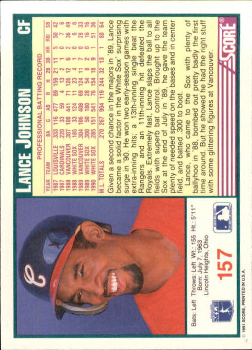 1991 Score Baseball Card Pick 1-249 - Picture 313 of 497