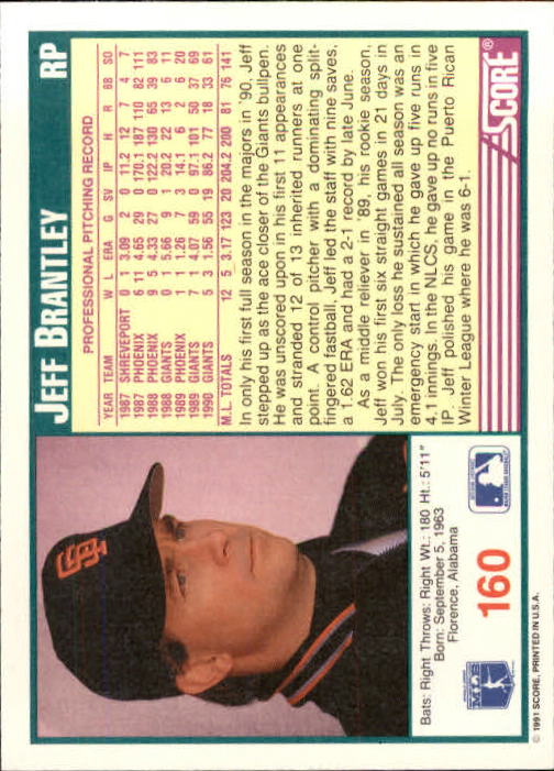 1991 Score Baseball Card Pick 1-249 - Picture 319 of 497