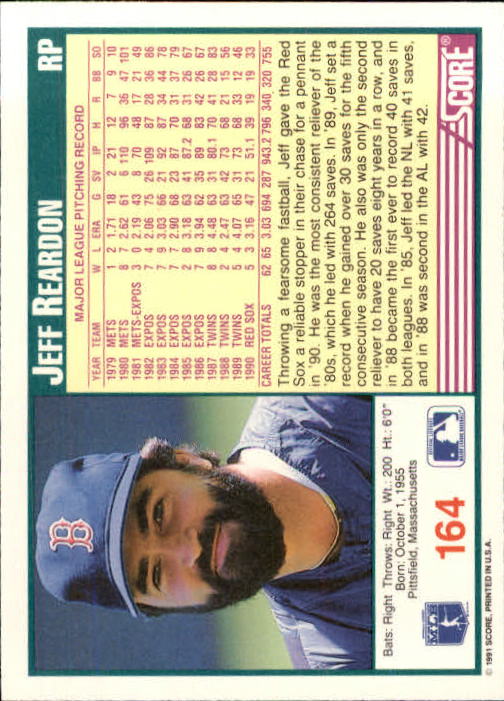 1991 Score Baseball Card Pick 1-249 - Picture 325 of 497