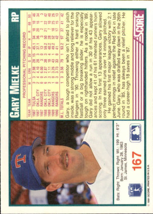 1991 Score Baseball Card Pick 1-249 - Picture 331 of 497