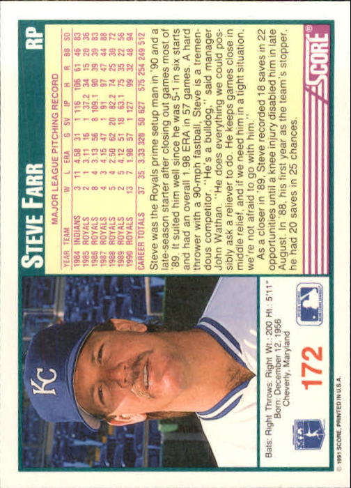 1991 Score Baseball Card Pick 1-249 - Picture 341 of 497