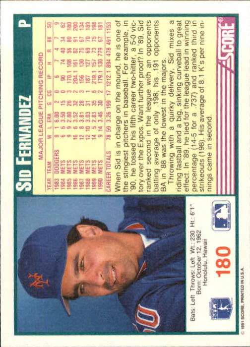 1991 Score Baseball Card Pick 1-249 - Picture 357 of 497