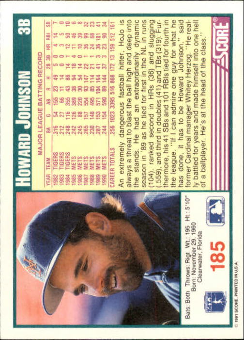 1991 Score Baseball Card Pick 1-249 - Picture 367 of 497