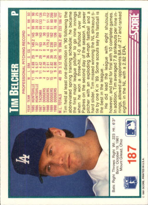 1991 Score Baseball Card Pick 1-249 - Picture 371 of 497