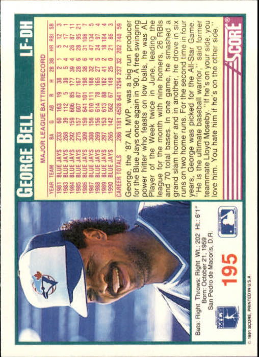 1991 Score Baseball Card Pick 1-249 - Picture 387 of 497