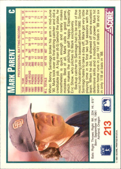 1991 Score Baseball Card Pick 1-249 - Picture 423 of 497