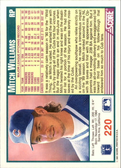 1991 Score Baseball Card Pick 1-249 - Picture 437 of 497
