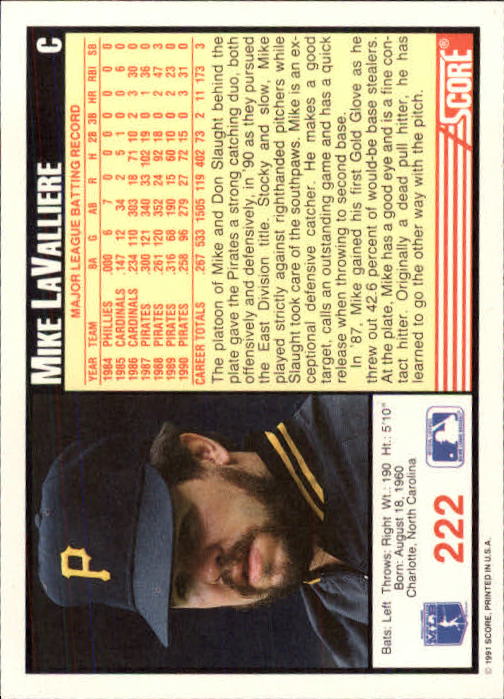 1991 Score Baseball Card Pick 1-249 - Picture 441 of 497