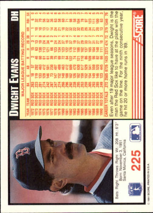 1991 Score Baseball Card Pick 1-249 - Picture 449 of 497