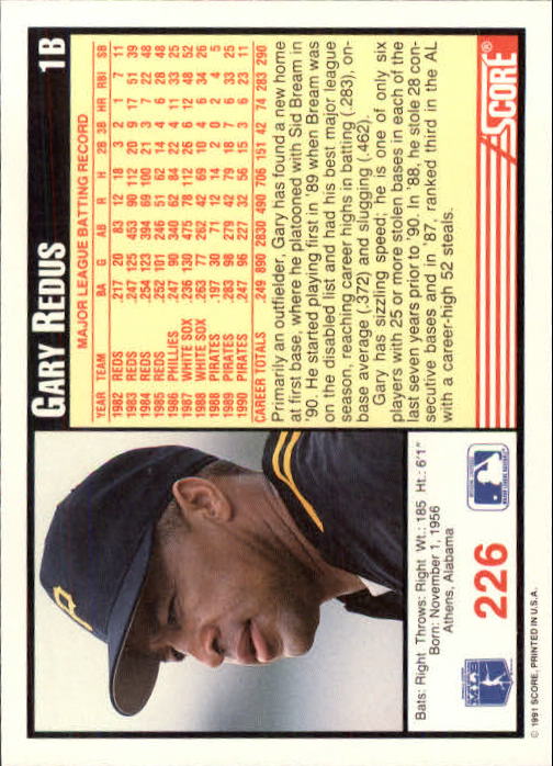 1991 Score Baseball Card Pick 1-249 - Picture 451 of 497