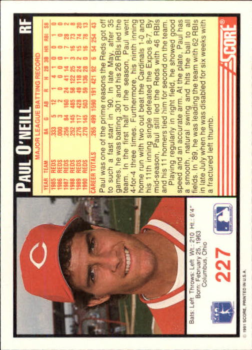 1991 Score Baseball Card Pick 1-249 - Picture 453 of 497