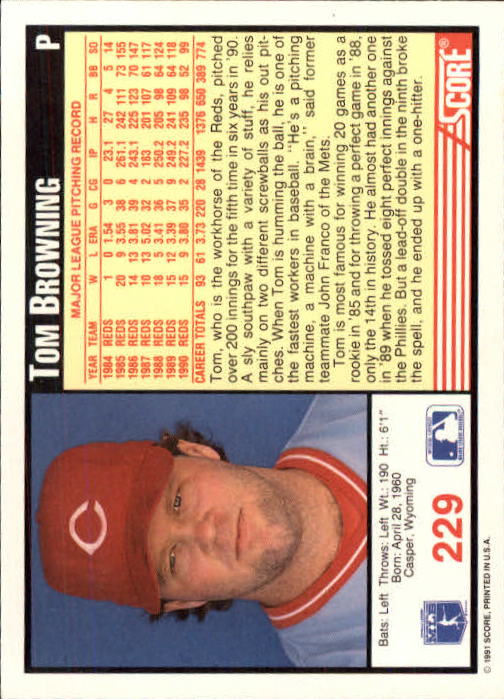 1991 Score Baseball Card Pick 1-249 - Picture 457 of 497