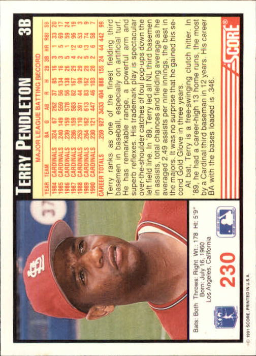 1991 Score Baseball Card Pick 1-249 - Picture 459 of 497