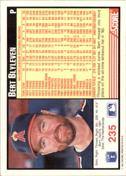 1991 Score Baseball Card Pick 1-249 - Picture 469 of 497