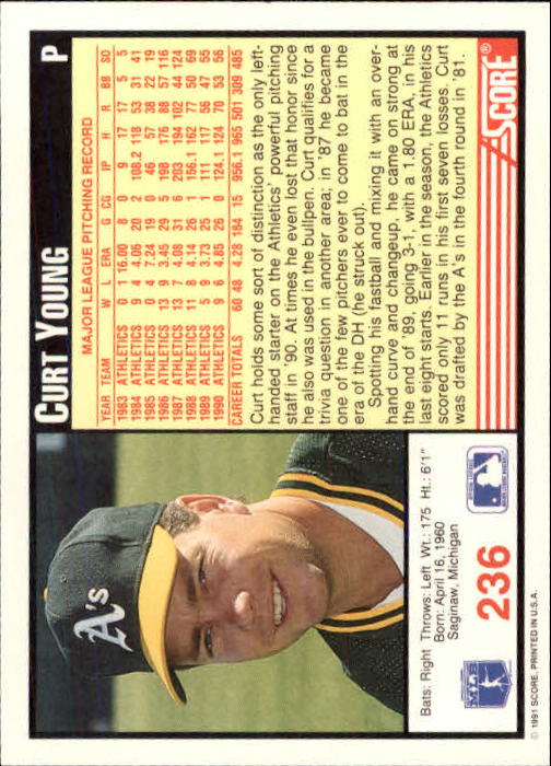 1991 Score Baseball Card Pick 1-249 - Picture 471 of 497