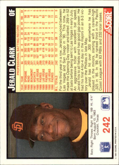 1991 Score Baseball Card Pick 1-249 - Picture 483 of 497