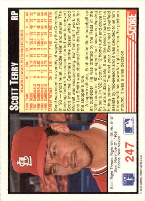 1991 Score Baseball Card Pick 1-249 - Picture 493 of 497