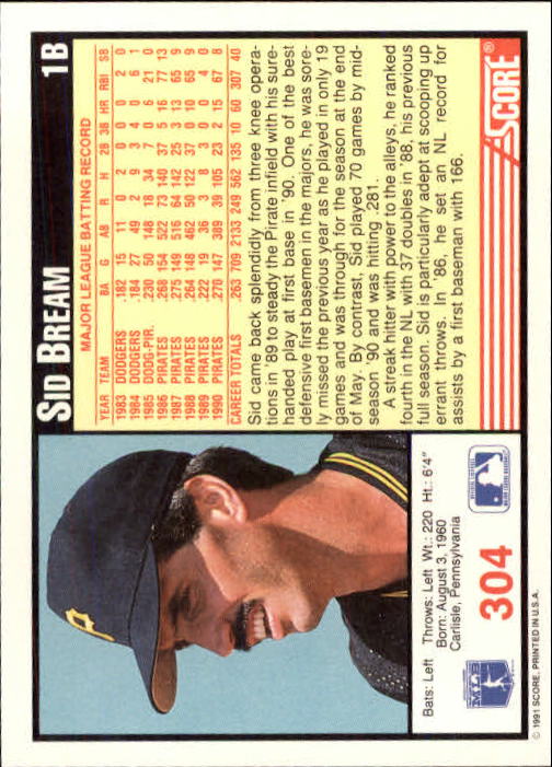 1991 Score Baseball Card Pick 250-497