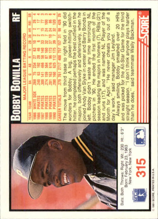 1991 Score Baseball Card Pick 250-497