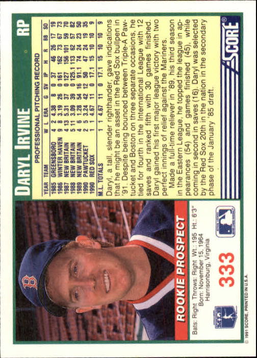 1991 Score Baseball Card Pick 250-497