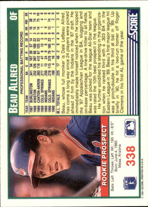 1991 Score Baseball Card Pick 250-497