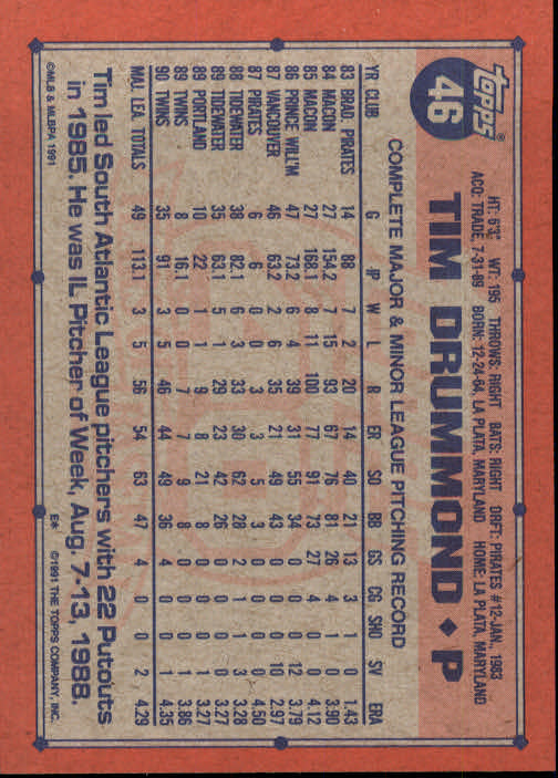 1991 Topps Baseball Card Pick 2-242 - Picture 91 of 473