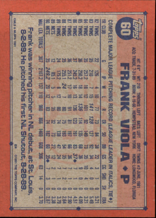 1991 Topps Baseball Card Pick 2-242 - Picture 117 of 473