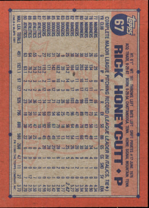 1991 Topps Baseball Card Pick 2-242 - Picture 131 of 473