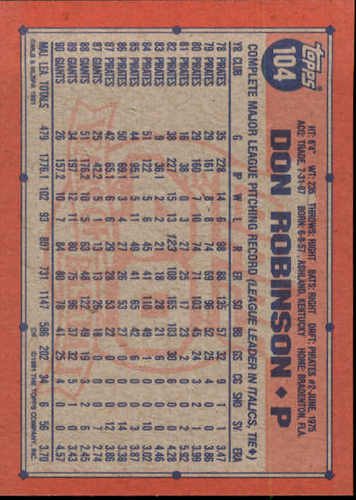 1991 Topps Baseball Card Pick 2-242 - Picture 203 of 473