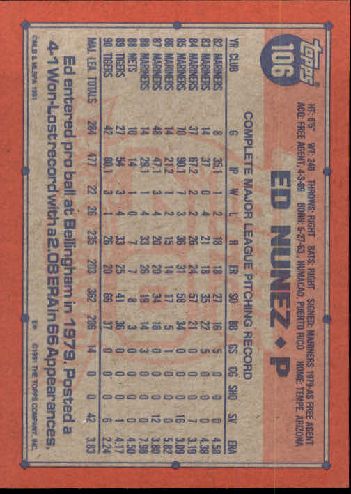 1991 Topps Baseball Card Pick 2-242 - Picture 207 of 473