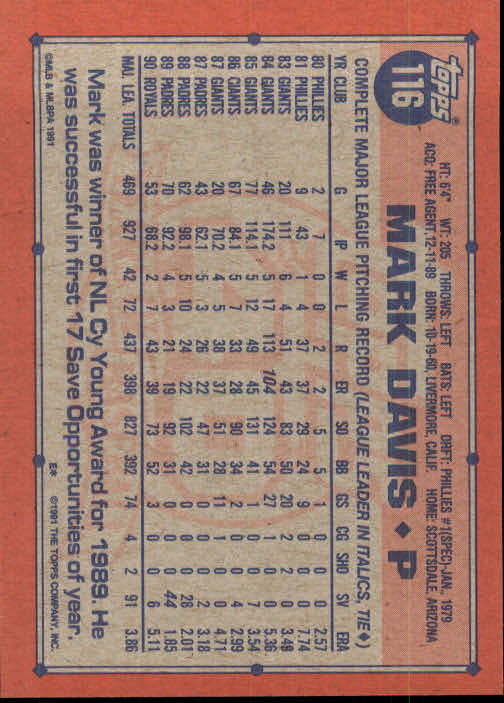 1991 Topps Baseball Card Pick 2-242 - Picture 225 of 473