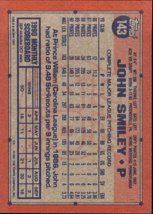 1991 Topps Baseball Card Pick 2-242 - Picture 279 of 473