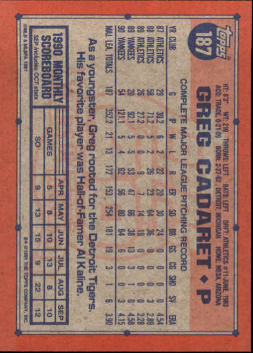 1991 Topps Baseball Card Pick 2-242 - Picture 365 of 473