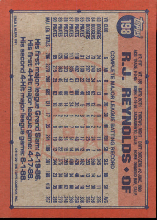 1991 Topps Baseball Card Pick 2-242 - Picture 387 of 473