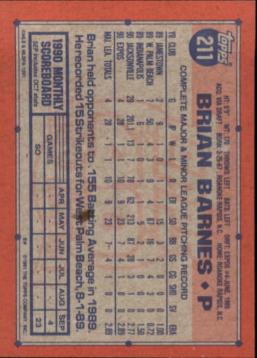 1991 Topps Baseball Card Pick 2-242 - Picture 411 of 473