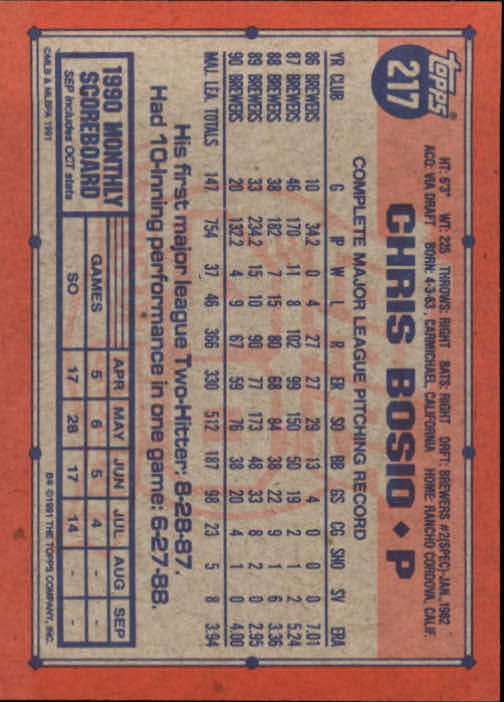 1991 Topps Baseball Card Pick 2-242 - Picture 423 of 473