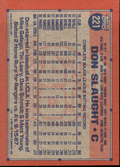 1991 Topps Baseball Card Pick 2-242 - Picture 431 of 473
