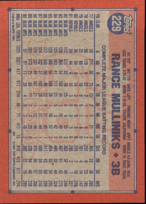 1991 Topps Baseball Card Pick 2-242 - Picture 447 of 473