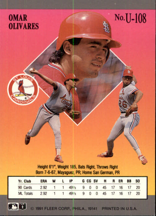 thumbnail 189  - 1991 Ultra Update Baseball #1-120 - Your Choice GOTBASEBALLCARDS