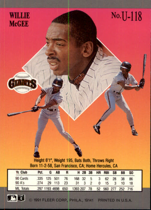 thumbnail 208  - 1991 Ultra Update Baseball #1-120 - Your Choice GOTBASEBALLCARDS