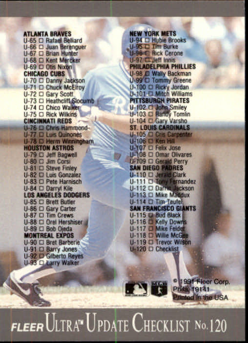 thumbnail 213  - 1991 Ultra Update Baseball #1-120 - Your Choice GOTBASEBALLCARDS
