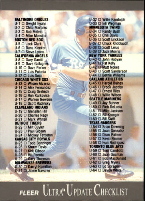 thumbnail 212  - 1991 Ultra Update Baseball #1-120 - Your Choice GOTBASEBALLCARDS