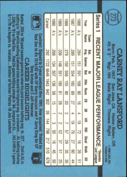 thumbnail 3  - 1991 Donruss Baseball Card Pick 273-521