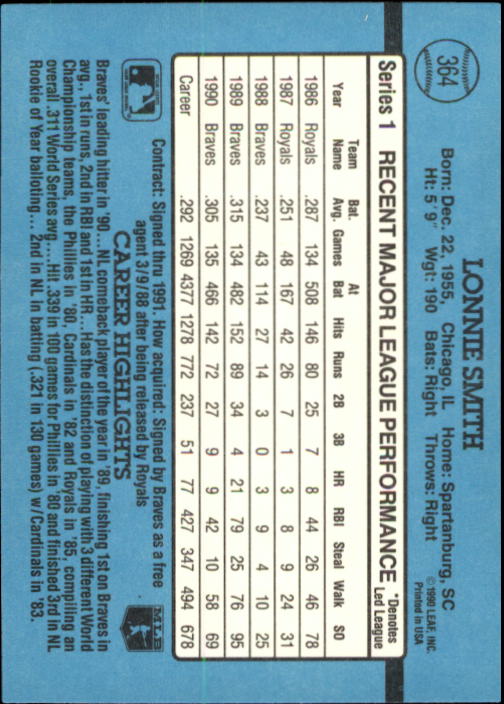 thumbnail 185  - 1991 Donruss Baseball Card Pick 273-521